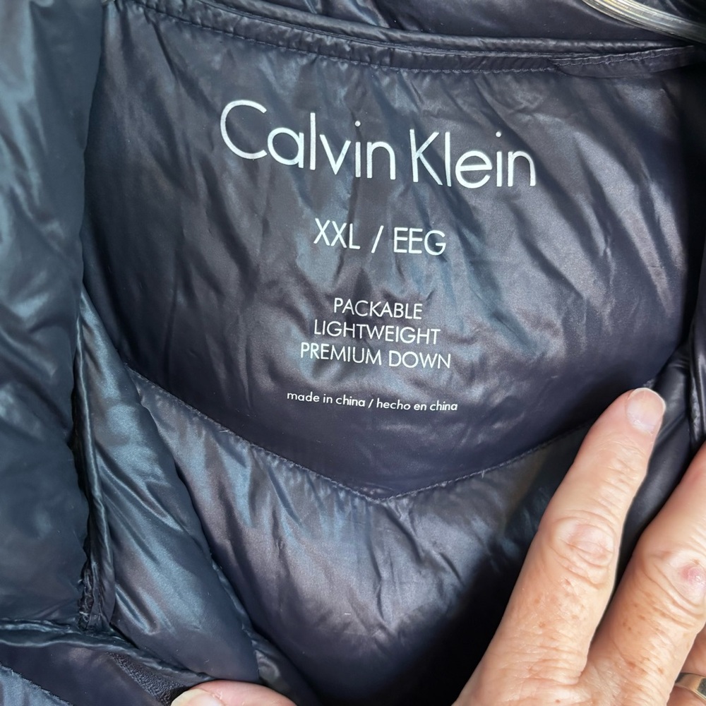 Calvin Klein Midnight Blue Down  Puffer Coat Long - Picture 5 of 9